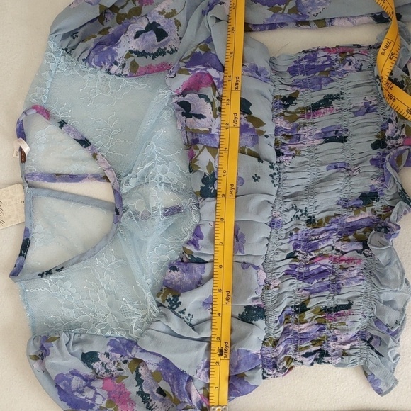 New Free People Puff Sleeve Top Size M - Picture 13 of 16